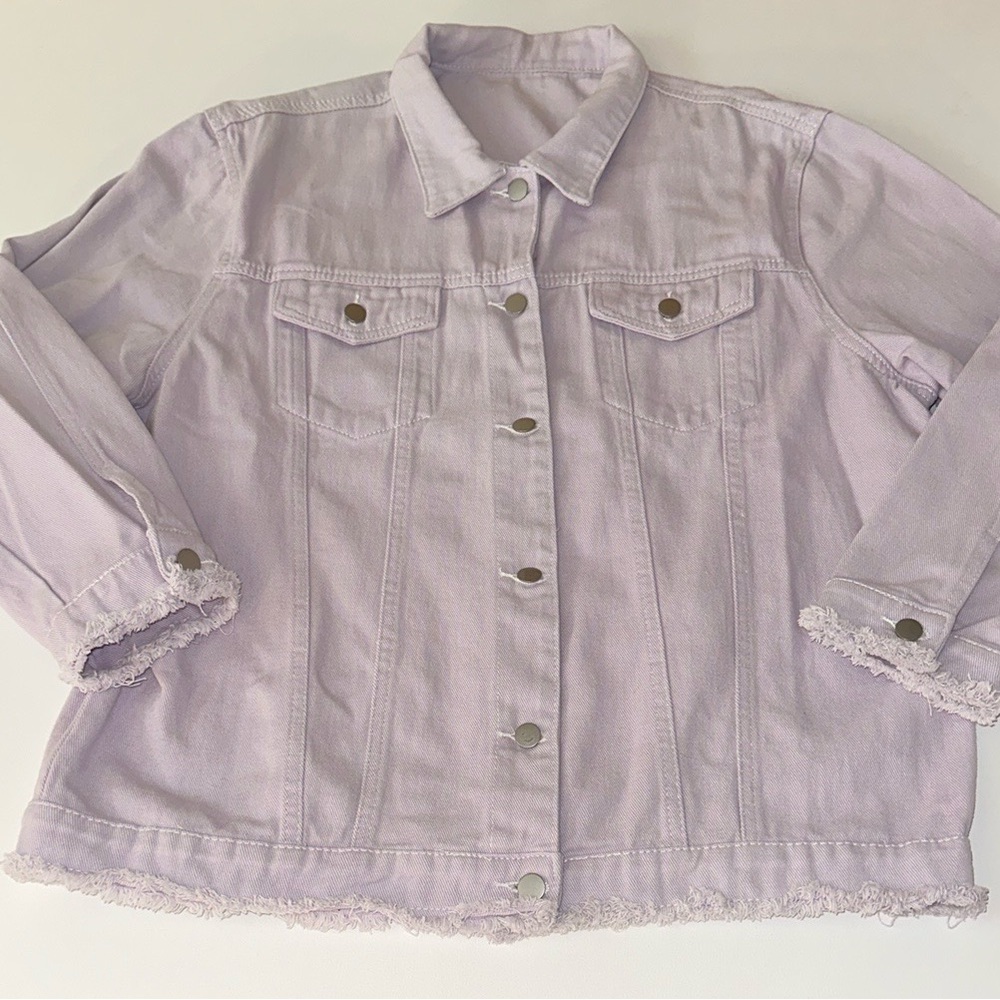 SHEIN WOMENS DENIM LILAC JEAN JACKET